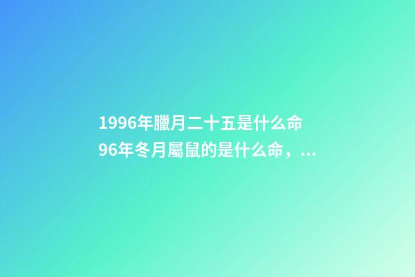 1996年臘月二十五是什么命 96年冬月屬鼠的是什么命，93年的雞是什么命-第1張-觀點-玄機派